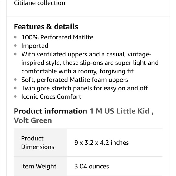 Crocs size 1 - Picture 6 of 6